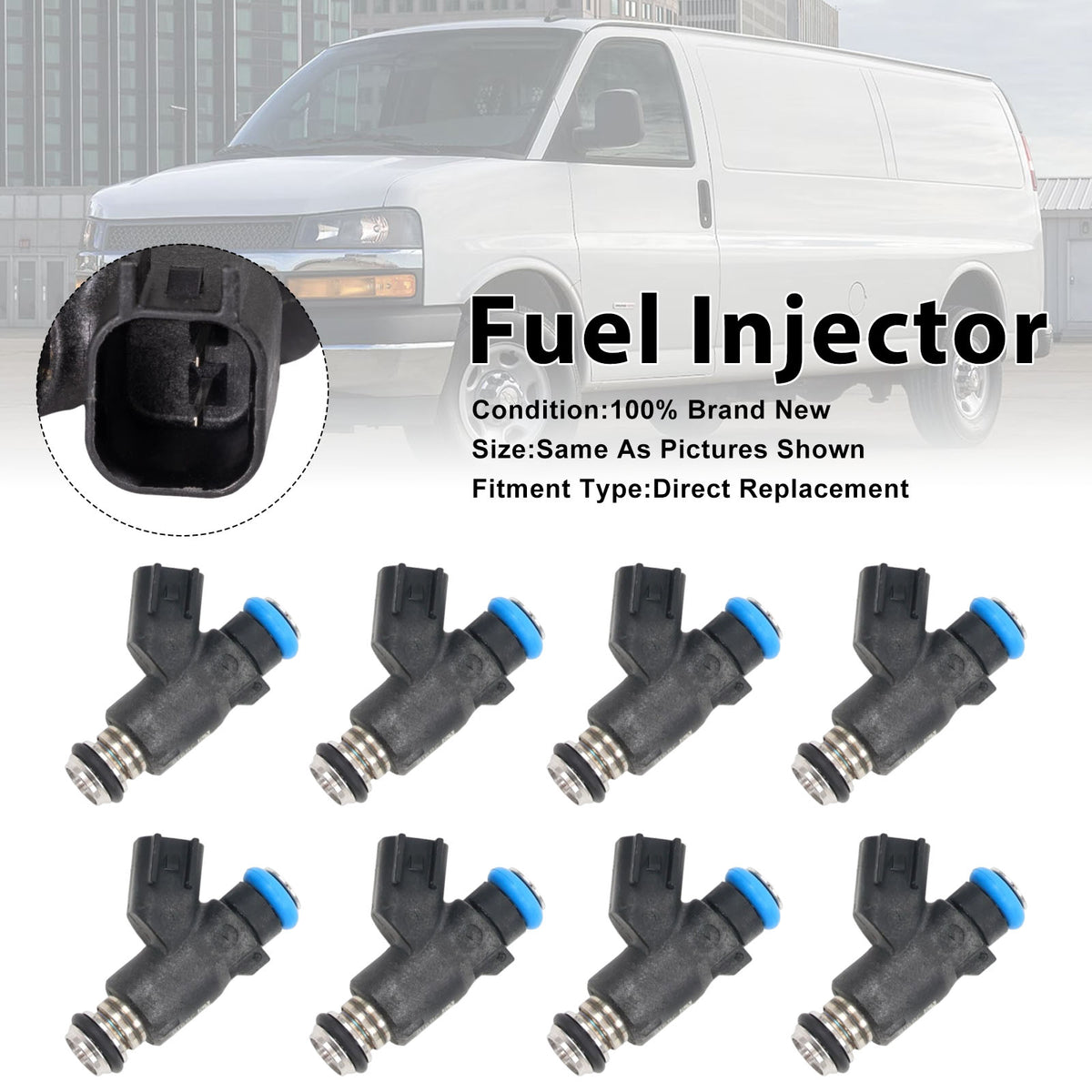 Chevrolet Express 2500 3500 Van 2010-2020 12613412 8PCS Fuel Injector