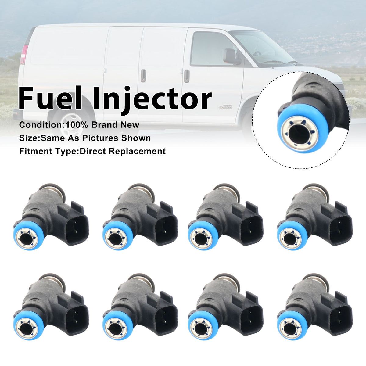 Chevrolet Express 2500 3500 Van 2010-2020 12613412 8PCS Fuel Injector