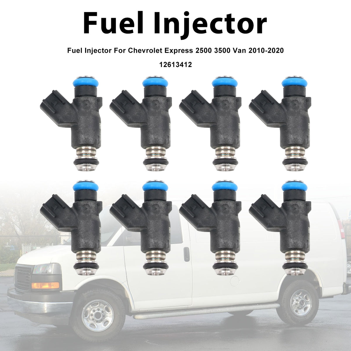 Chevrolet Express 2500 3500 Van 2010-2020 12613412 8PCS Fuel Injector
