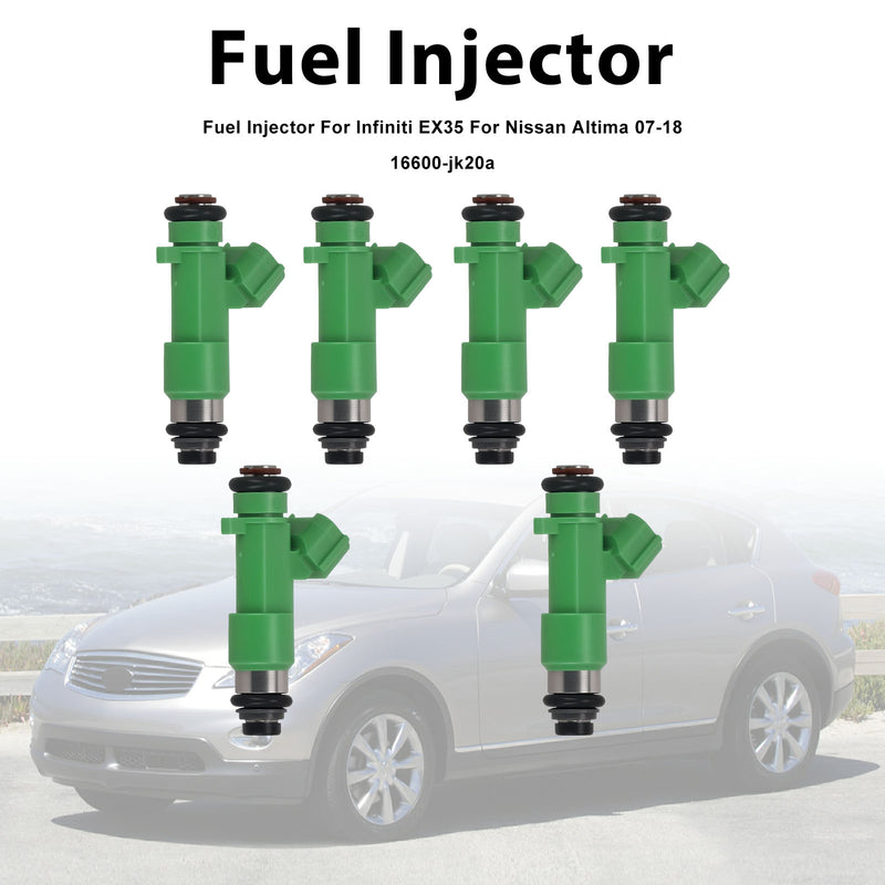 Infiniti EX35 For Nissan Altima 2007-2018 16600-jk20a 6PCS Fuel Injector
