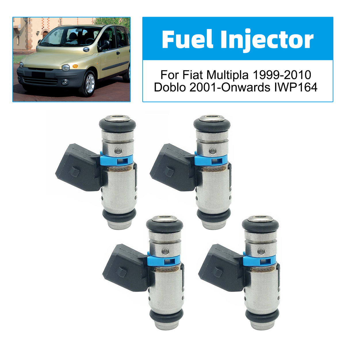 Fiat Multipla 1999-2010 Doblo 2001-Onwards IWP164 4PCS Fuel Injector