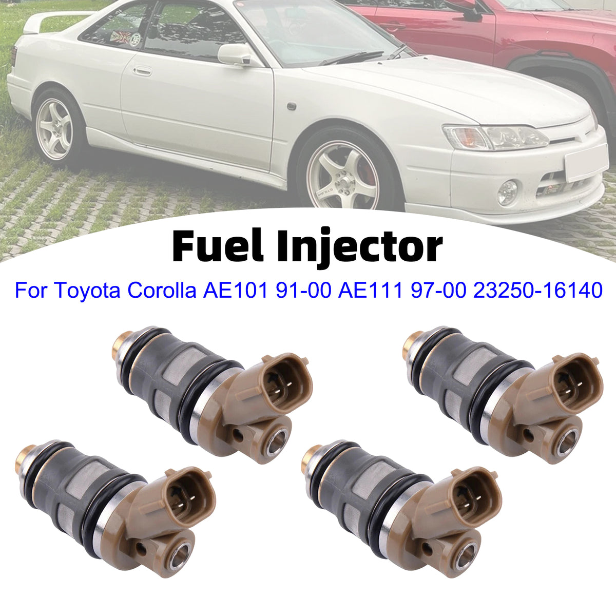 Toyota Corolla AE101 1991-2000 AE111 1997-2000 23250-16140 4PCS Fuel Injector