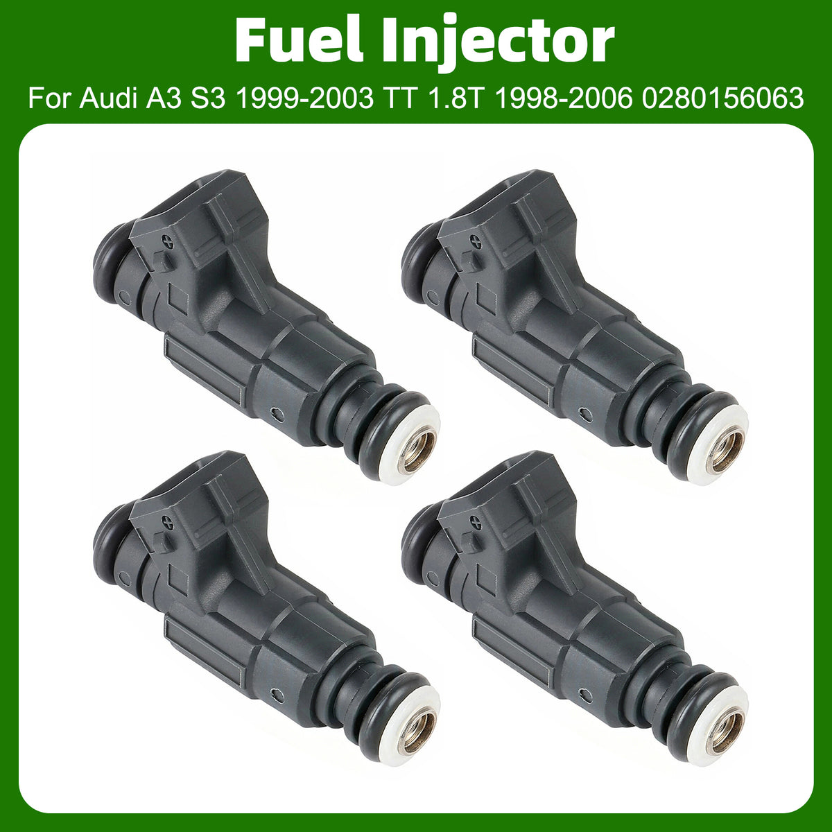 Audi A3 S3 1999-2003 TT 1.8T 1998-2006 0280156063 4PCS Fuel Injector