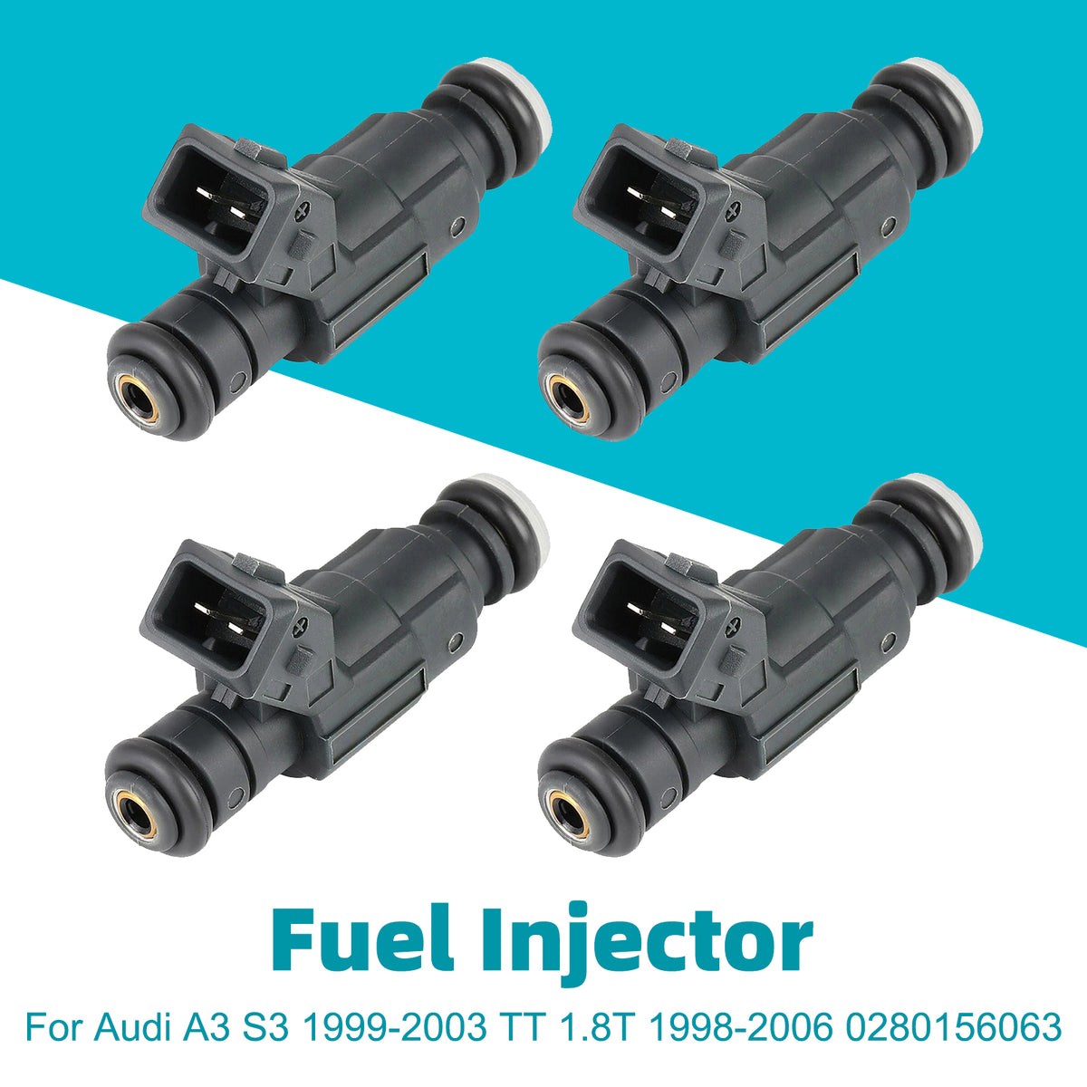 Audi A3 S3 1999-2003 TT 1.8T 1998-2006 0280156063 4PCS Fuel Injector