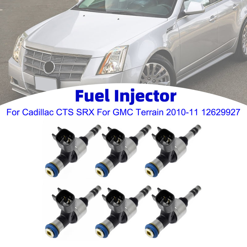 Cadillac CTS SRX For GMC Terrain 2010-2011 12629927 6PCS Fuel Injector
