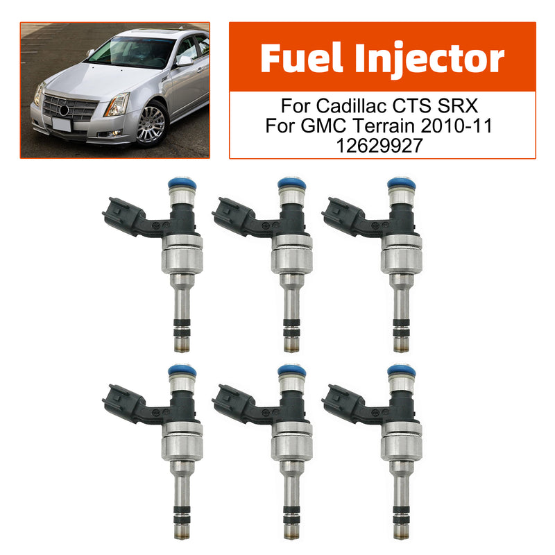 Cadillac CTS SRX For GMC Terrain 2010-2011 12629927 6PCS Fuel Injector