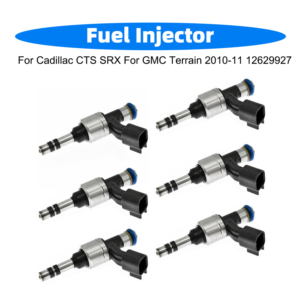 Cadillac CTS SRX For GMC Terrain 2010-2011 12629927 6PCS Fuel Injector