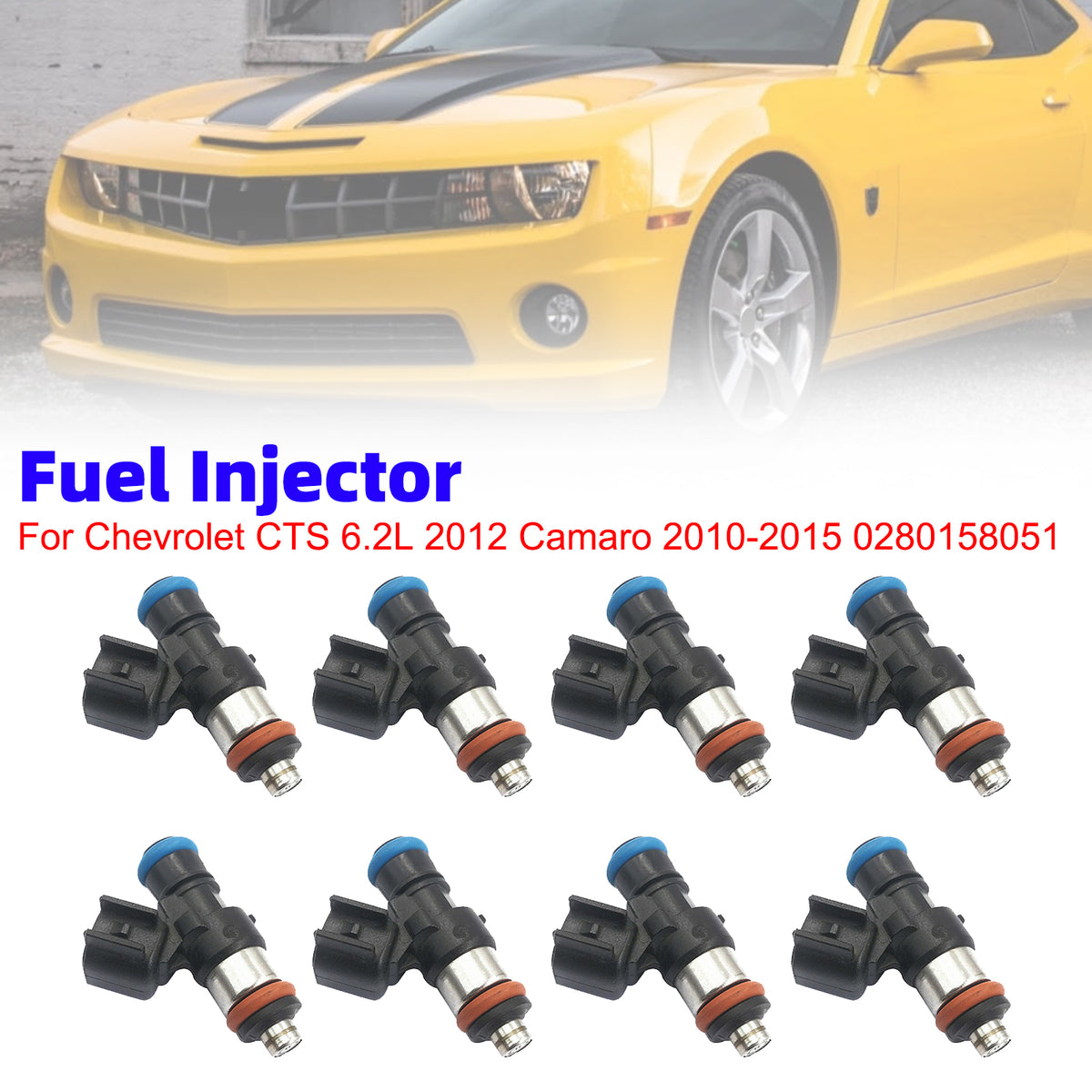 Chevrolet CTS 6.2L 2012 Camaro 2010-2015 0280158051 8PCS Fuel Injector
