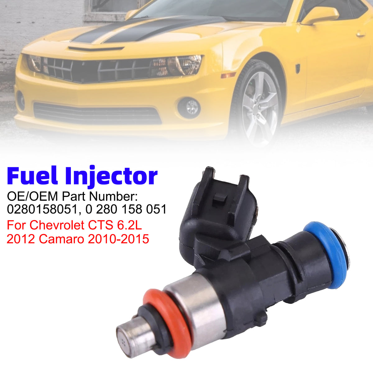 Chevrolet CTS 6.2L 2012 Camaro 2010-2015 0280158051 1PCS Fuel Injector