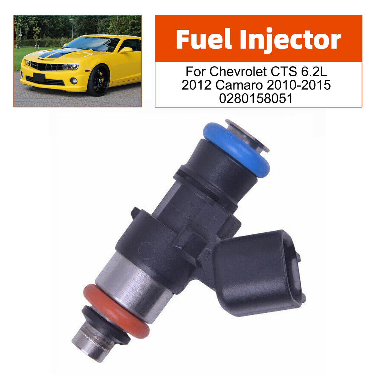Chevrolet CTS 6.2L 2012 Camaro 2010-2015 0280158051 1PCS Fuel Injector