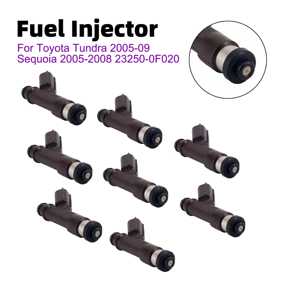 Toyota Tundra 2005-2009 Sequoia 2005-2008 23250-0F020 8PCS Fuel Injector