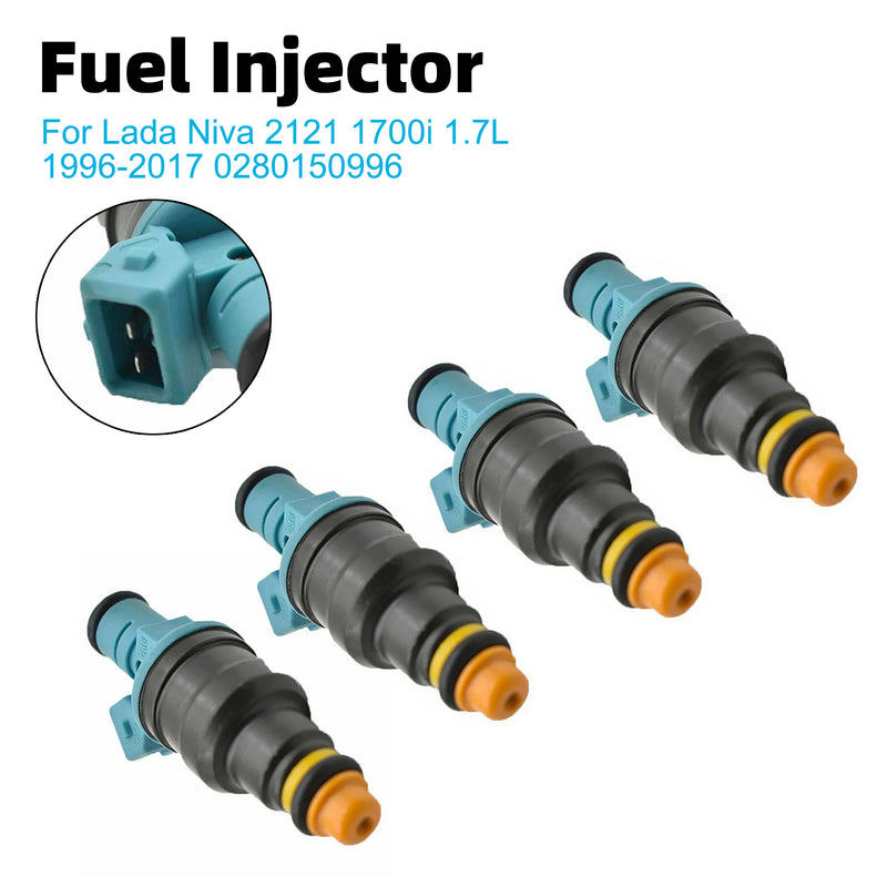 Lada Niva 2121 1700i 1.7L 1996-2017 0280150996 4PCS Fuel Injector