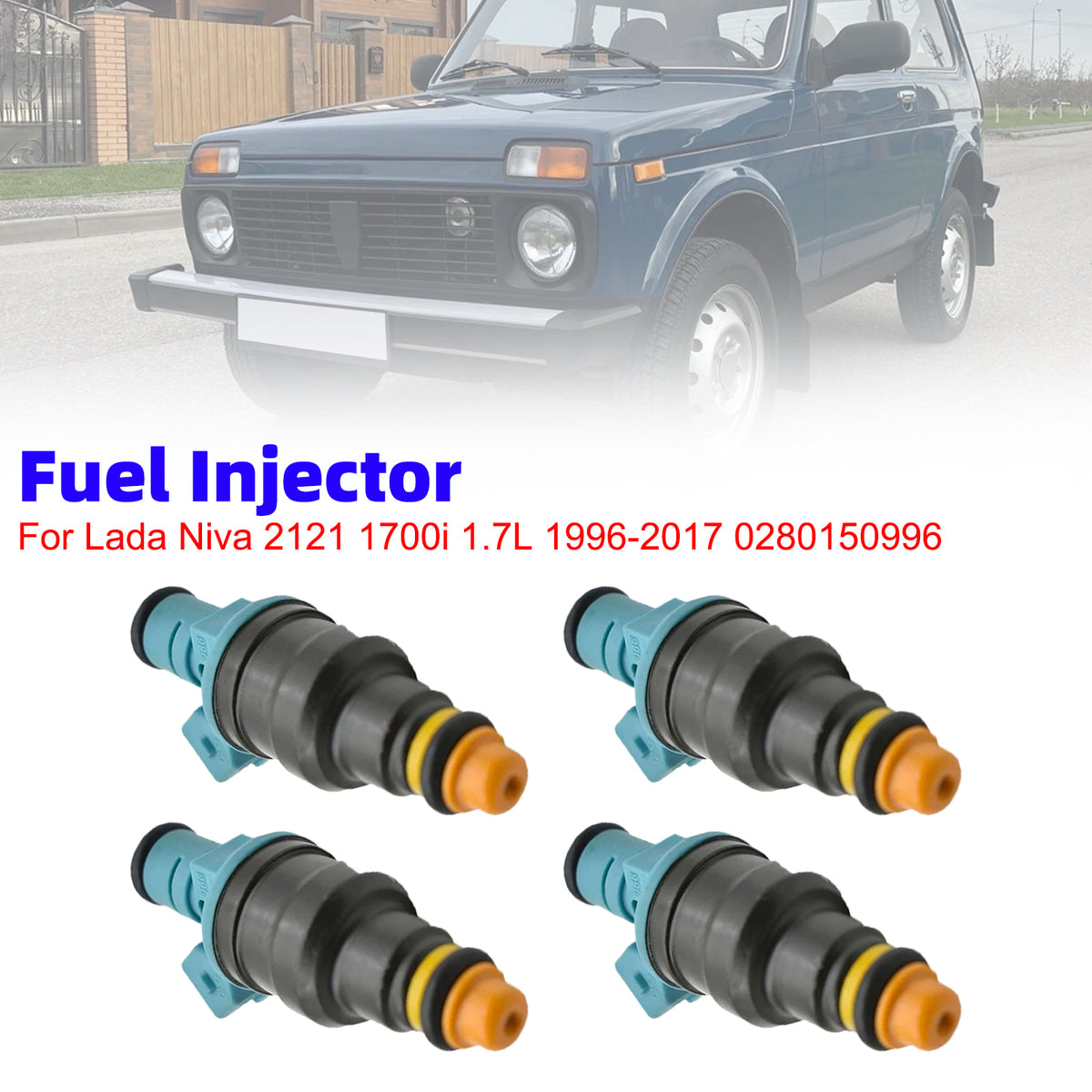 Lada Niva 2121 1700i 1.7L 1996-2017 0280150996 4PCS Fuel Injector