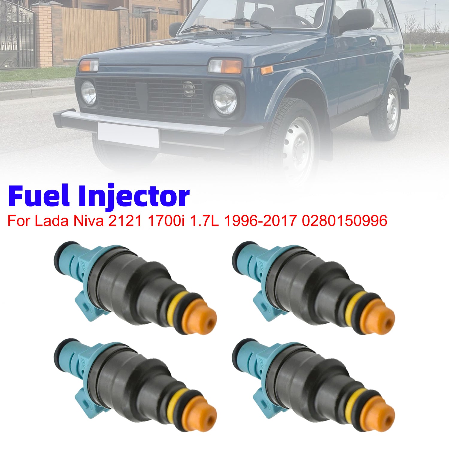 Lada Niva 2121 1700i 1.7L 1996-2017 0280150996 4PCS Fuel Injector