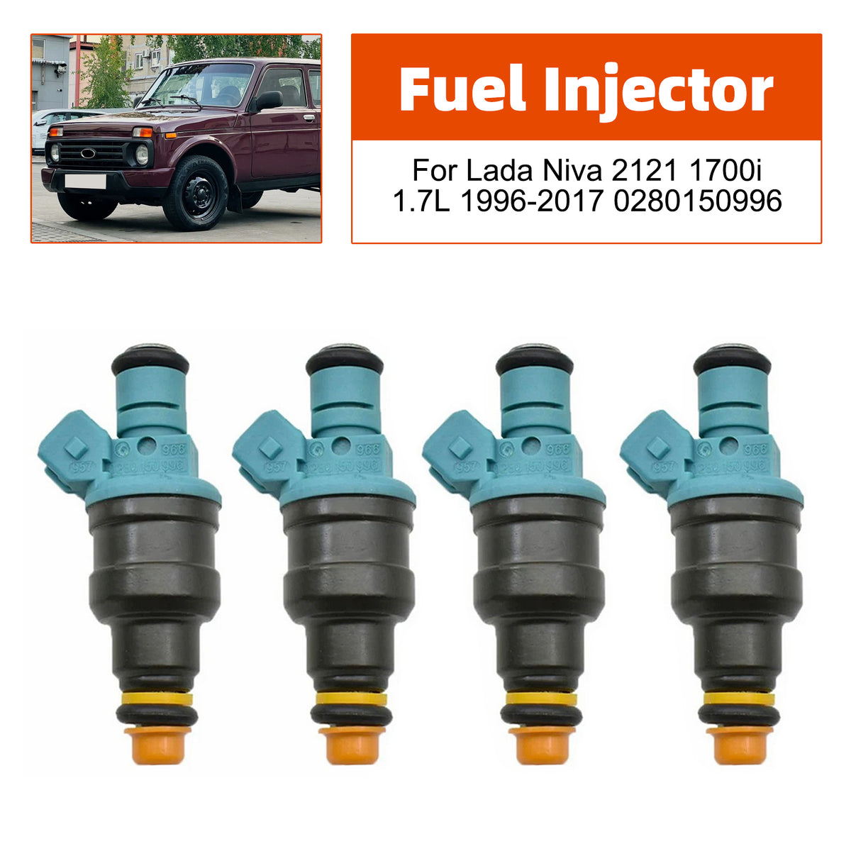 Lada Niva 2121 1700i 1.7L 1996-2017 0280150996 4PCS Fuel Injector