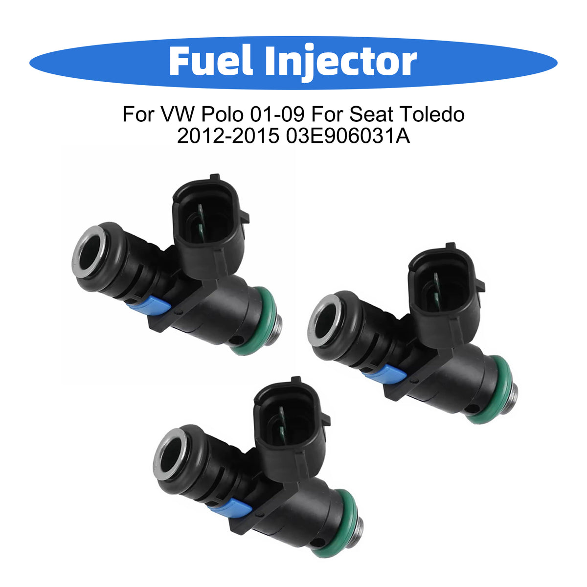 VW Polo 2001-2009 For Seat Toledo 2012-2015 03E906031A 3Pcs Fuel Injector