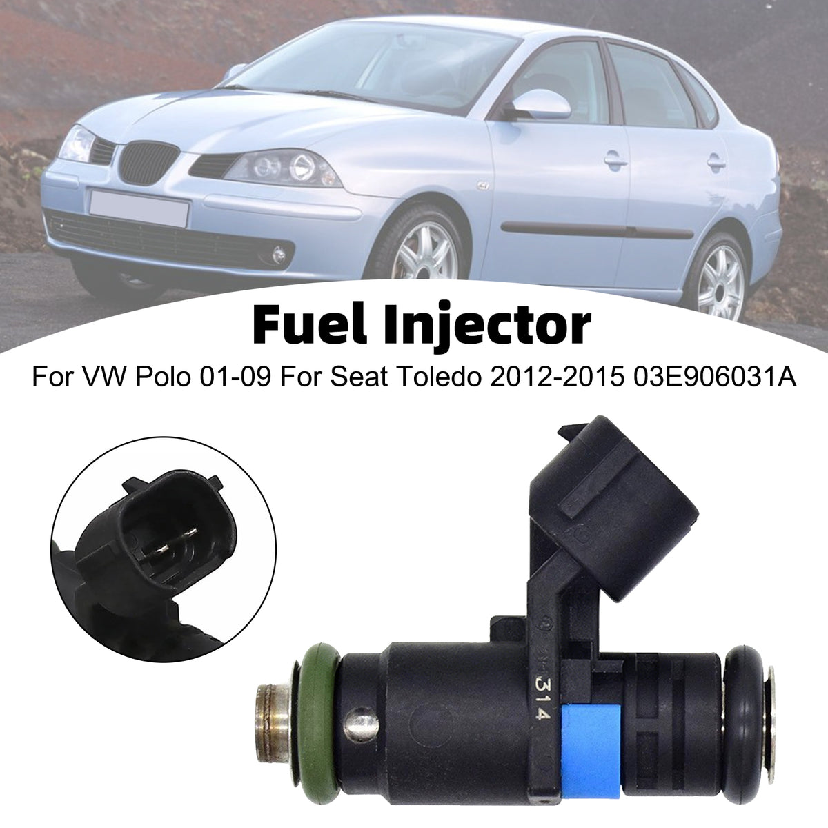 VW Polo 2001-2009 For Seat Toledo 2012-2015 03E906031A 1PCS Fuel Injector