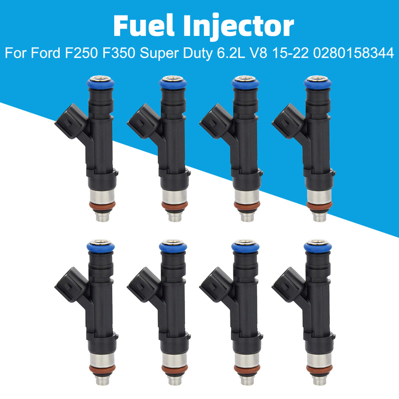 Ford F250 F350 Super Duty 6.2L V8 2015-2022 0280158344 8PCS Fuel Injector