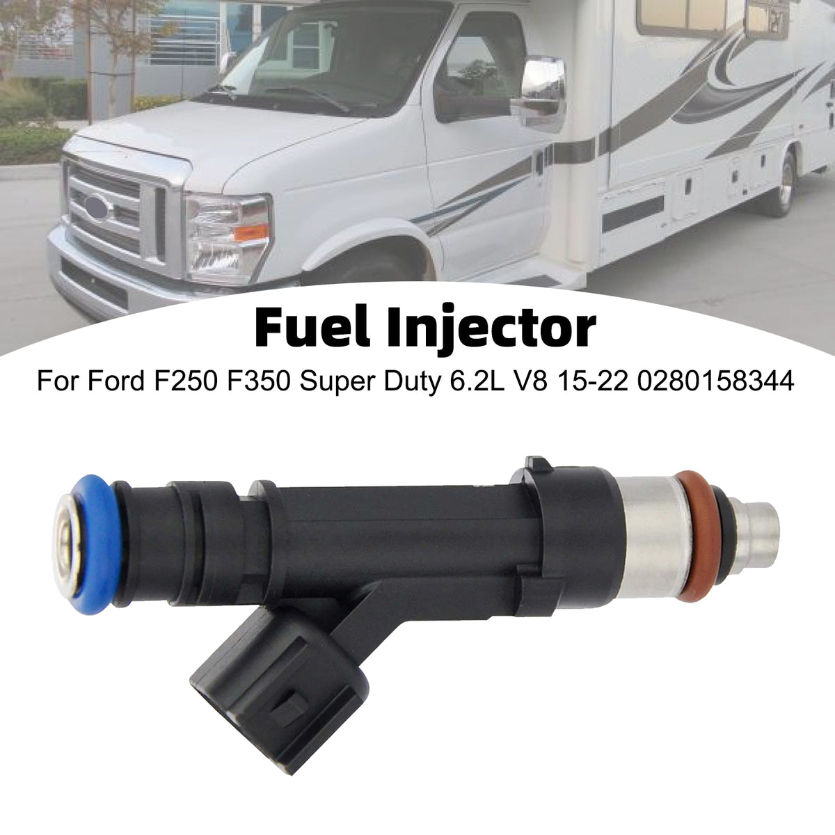Ford F250 F350 Super Duty 6.2L V8 2015-2022 0280158344 1PCS Fuel Injector