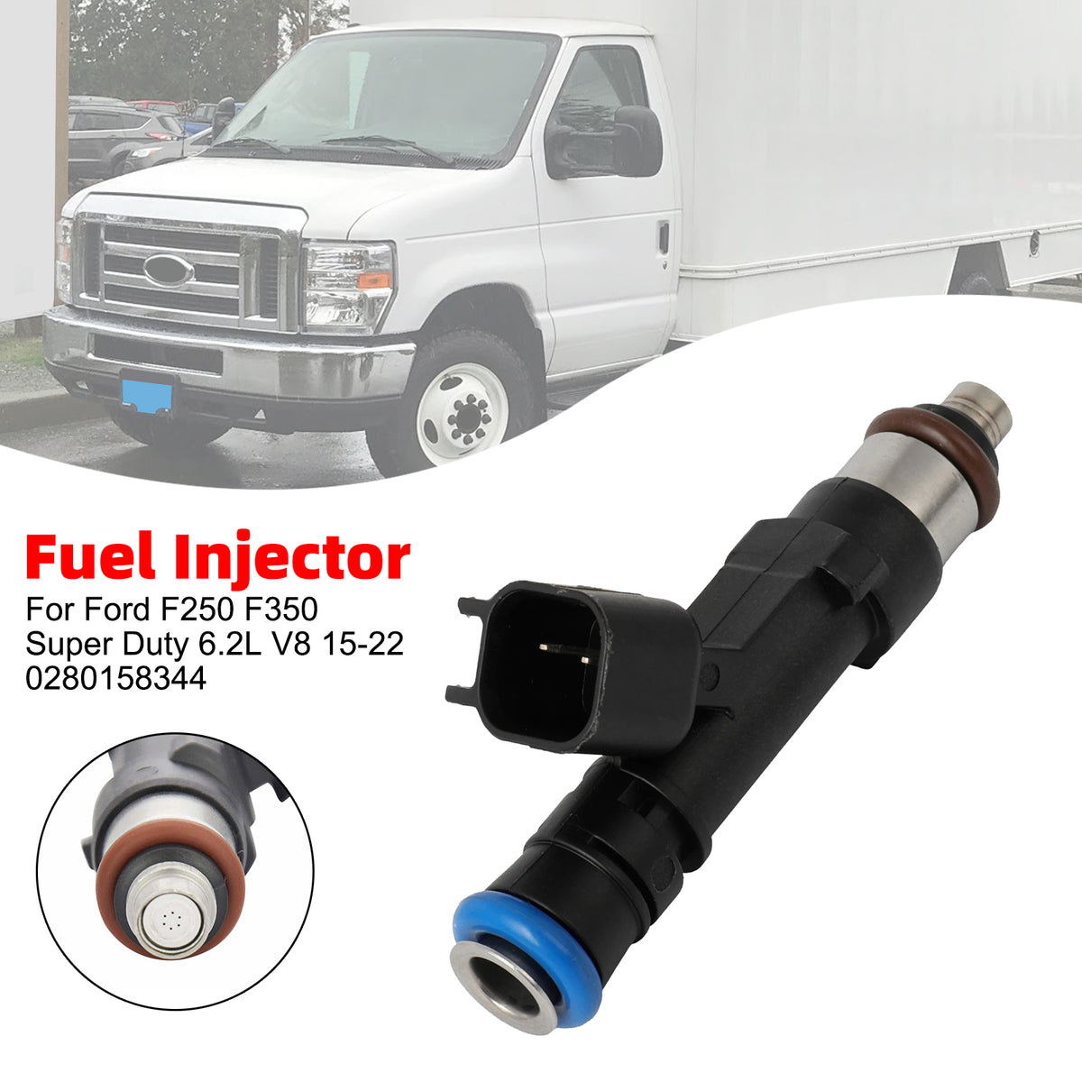 Ford F250 F350 Super Duty 6.2L V8 2015-2022 0280158344 1PCS Fuel Injector