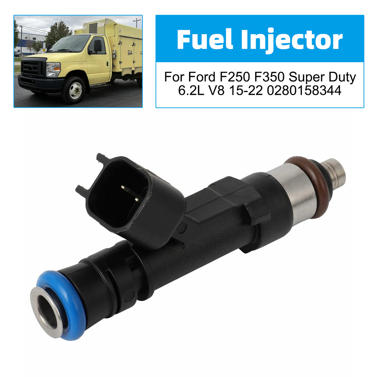 Ford F250 F350 Super Duty 6.2L V8 2015-2022 0280158344 1PCS Fuel Injector