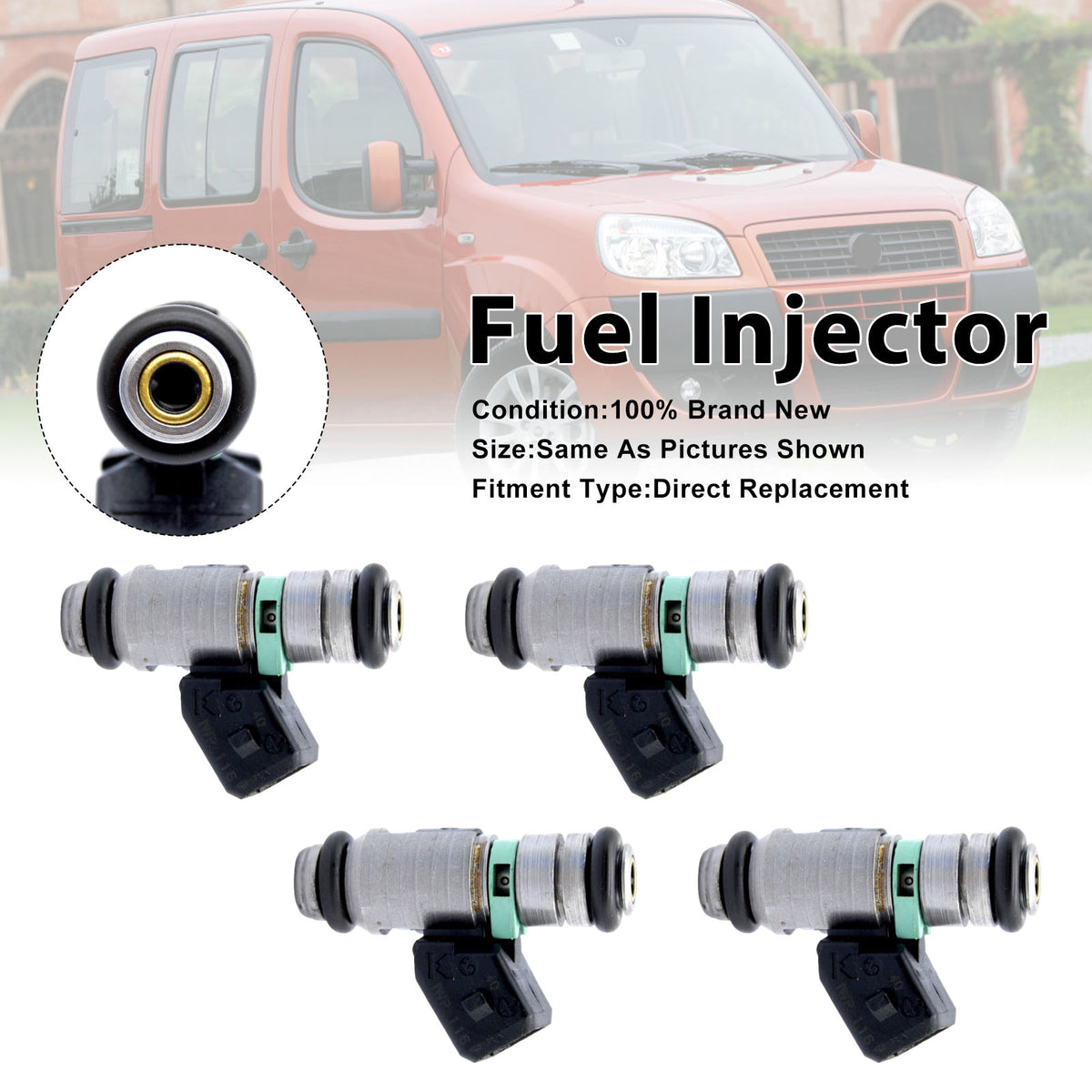 Fiat Doblo 2001-2010 Seicento 1999-2010 iwp116 4PCS Fuel Injector