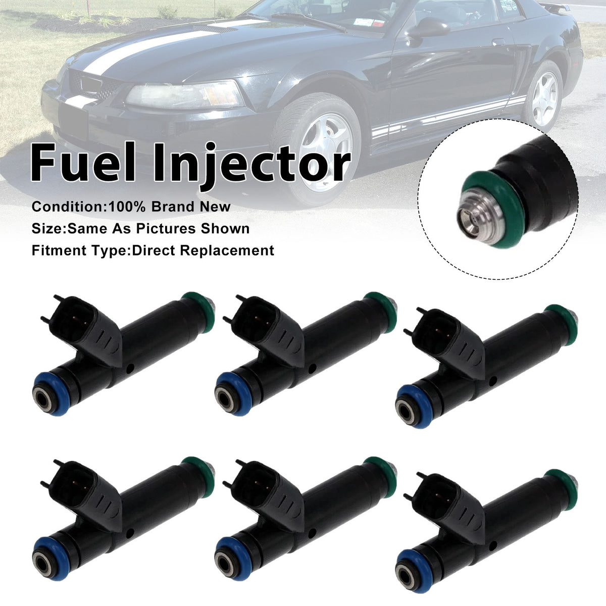 Ford Mustang 2001-2004 Ranger 2001-2003 1F2Z9F593BA 6PCS Fuel Injector