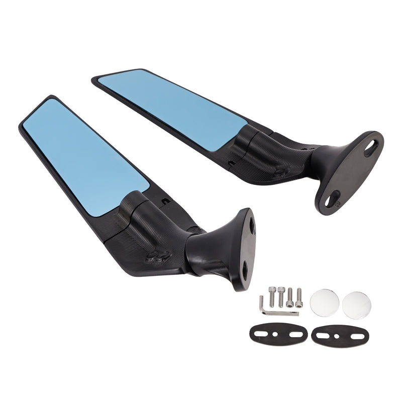 Honda CBR600F 2011-2014 CBR650R 2019-2023 Black Wing Fin Rearview Mirrors
