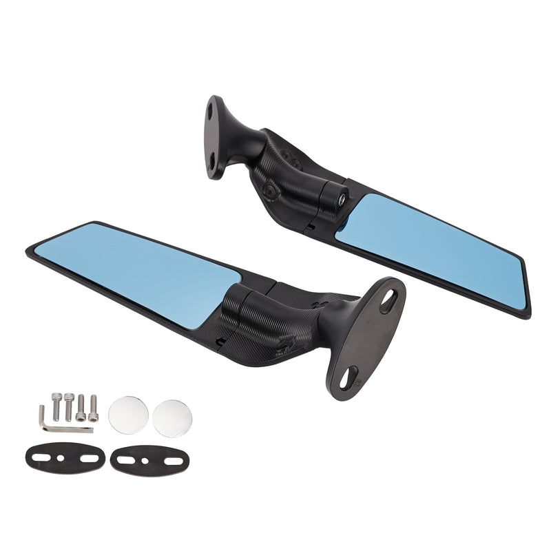 Honda CBR600F 2011-2014 CBR650R 2019-2023 Black Wing Fin Rearview Mirrors