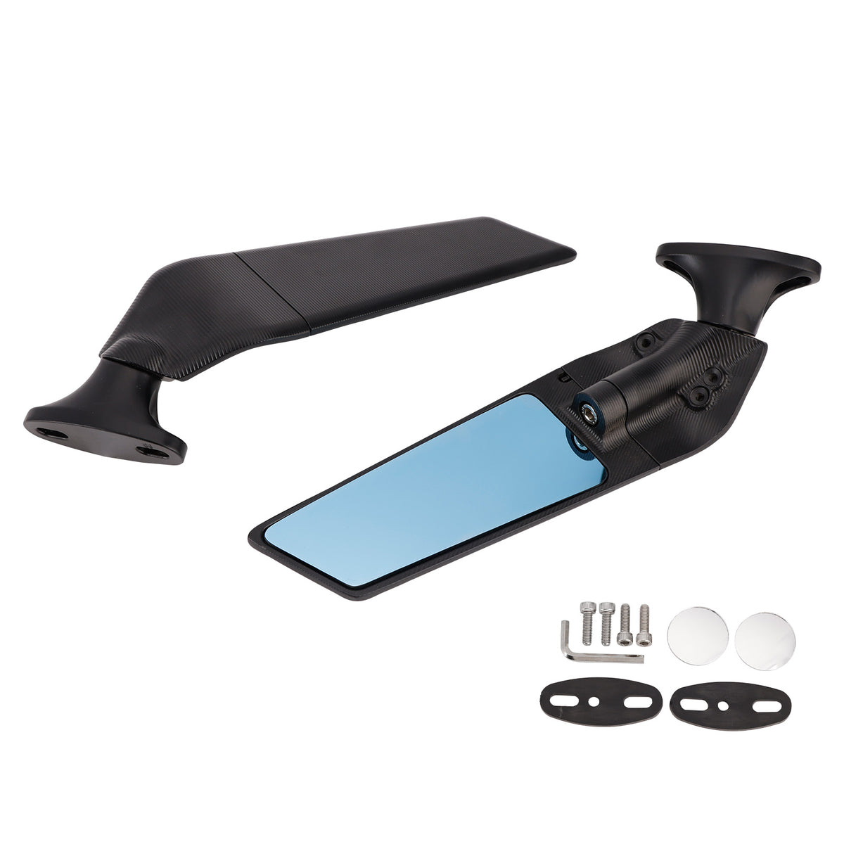 Honda CBR600F 2011-2014 CBR650R 2019-2023 Black Wing Fin Rearview Mirrors