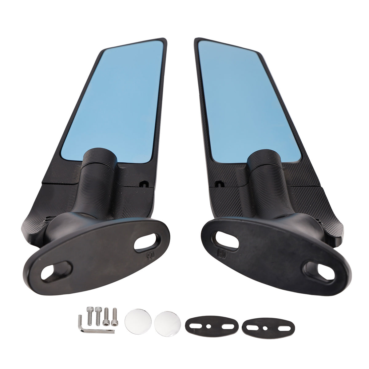 Honda CBR600F 2011-2014 CBR650R 2019-2023 Black Wing Fin Rearview Mirrors