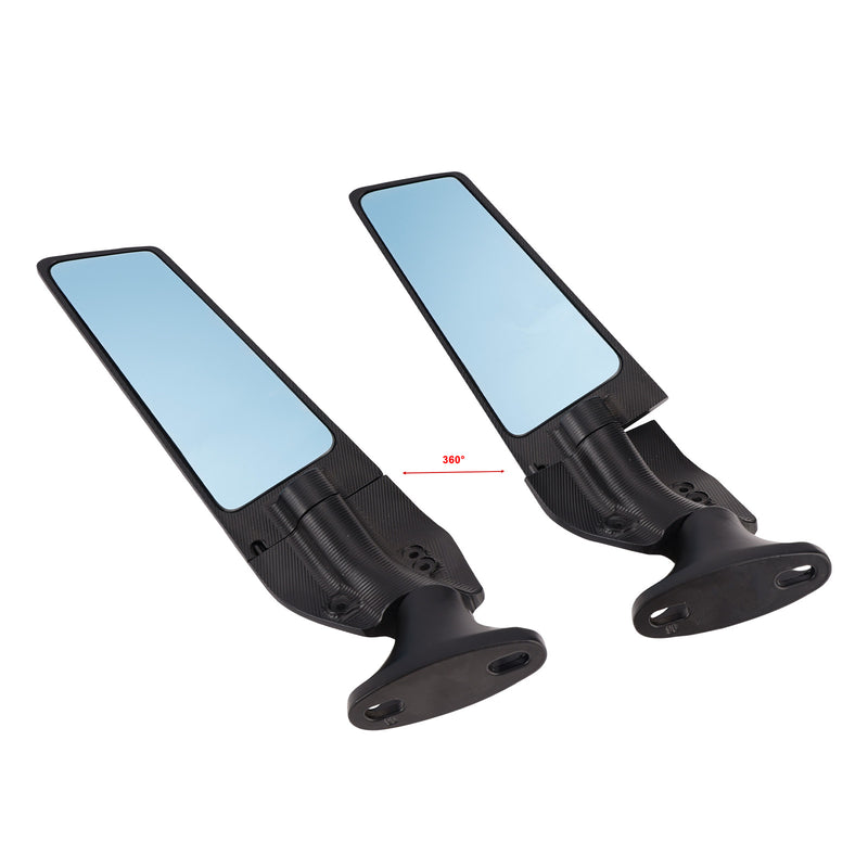 Honda CBR600F 2011-2014 CBR650R 2019-2023 Black Wing Fin Rearview Mirrors