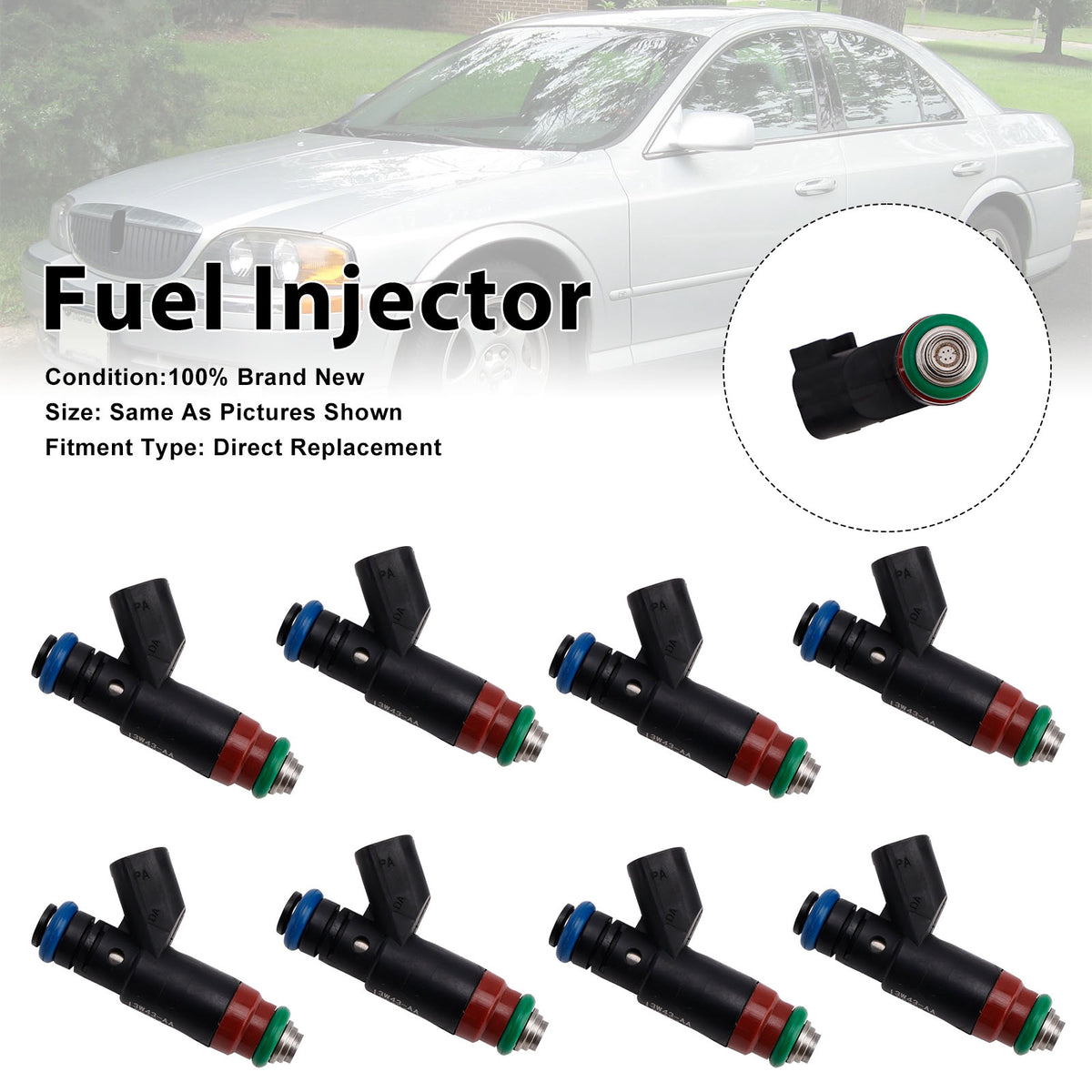 Lincoln LS For Ford Thunderbird 2003-2005 3W43-AA 8PCS Fuel Injector