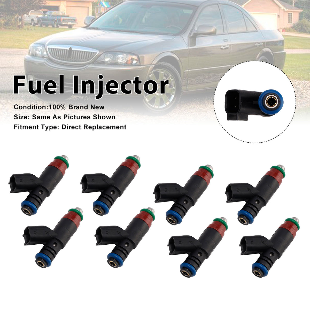 Lincoln LS For Ford Thunderbird 2003-2005 3W43-AA 8PCS Fuel Injector
