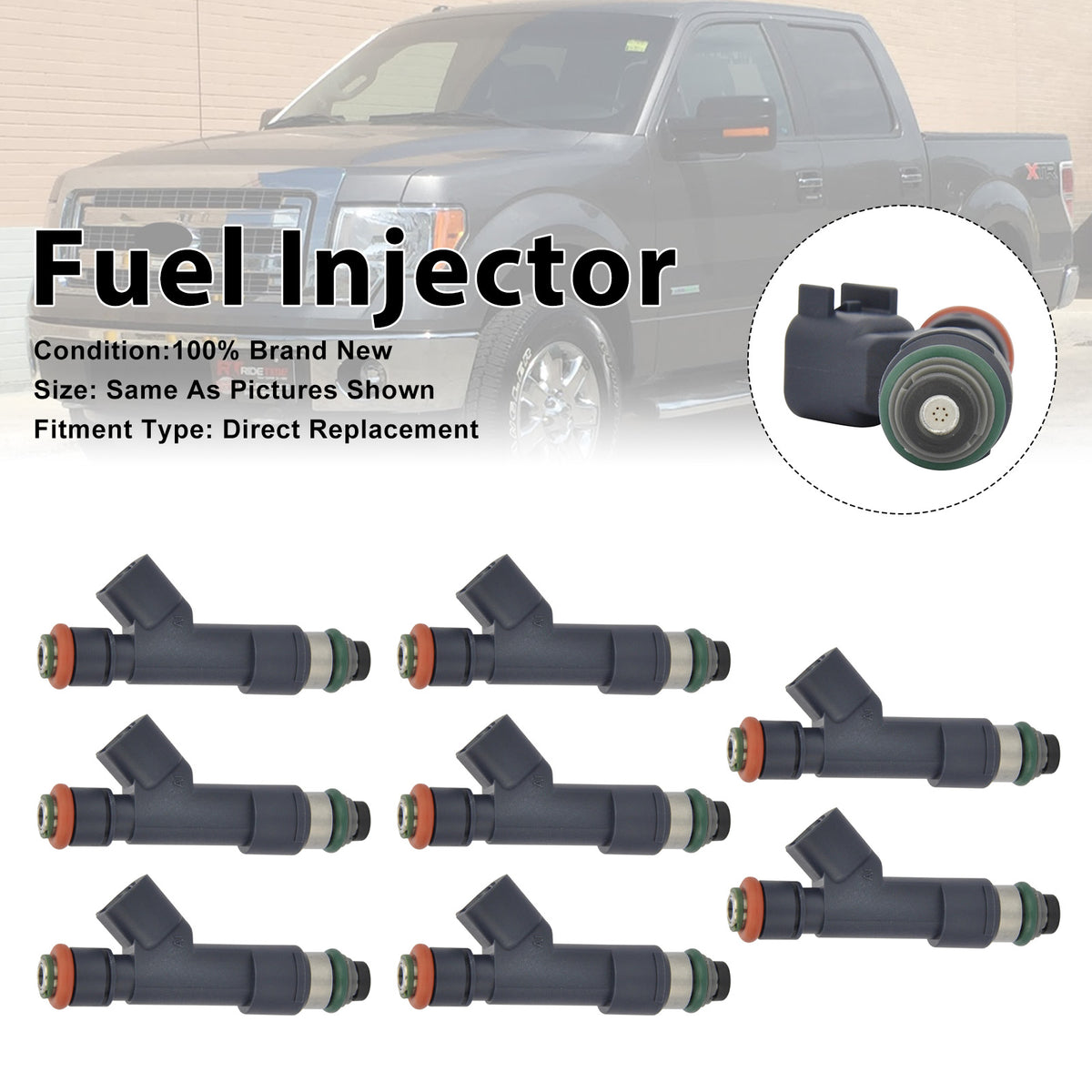 Ford F150 2011-2014 F150 Raptor 2010-2014 AL3E-F7A 8PCS Fuel Injector