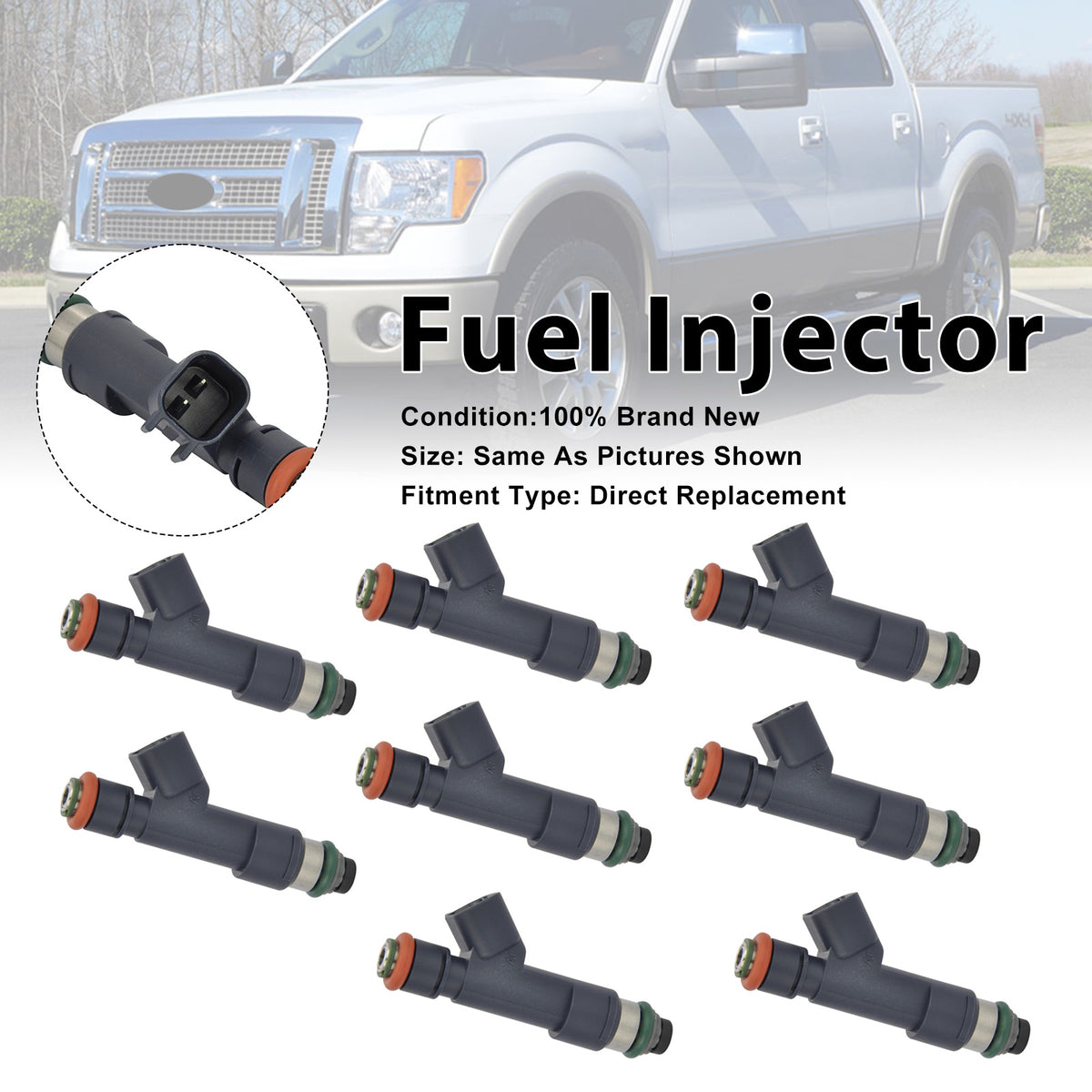 Ford F150 2011-2014 F150 Raptor 2010-2014 AL3E-F7A 8PCS Fuel Injector