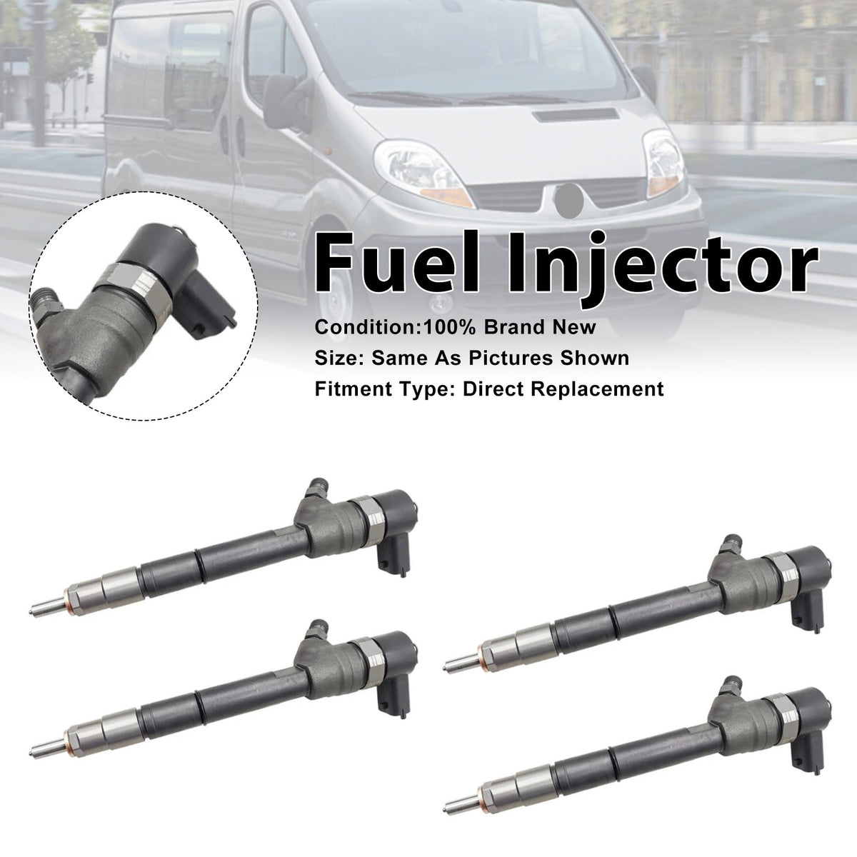Renault Trafic II For Opel Vivaro 2.0L 0445110338 4PCS Fuel Injector