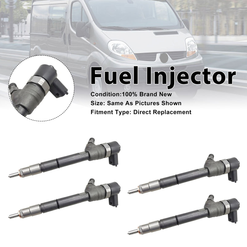 Renault Trafic II For Opel Vivaro 2.0L 0445110338 4PCS Fuel Injector