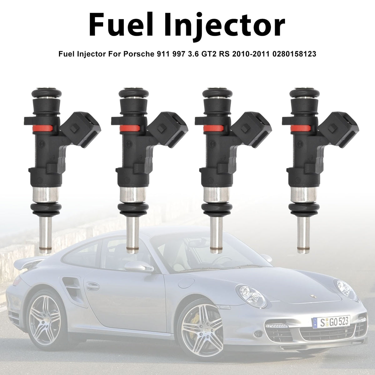 Porsche 911 997 3.6 GT2 RS 2010-2011 0280158123 4PCS Fuel Injector