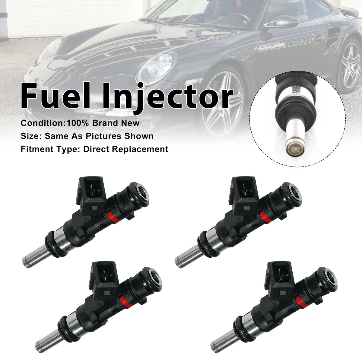 Porsche 911 997 3.6 GT2 RS 2010-2011 0280158123 4PCS Fuel Injector