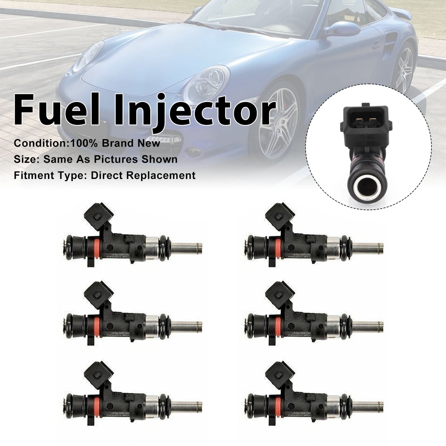 Porsche 911 997 3.6 GT2 RS 2010-2011 0280158123 6PCS Fuel Injector
