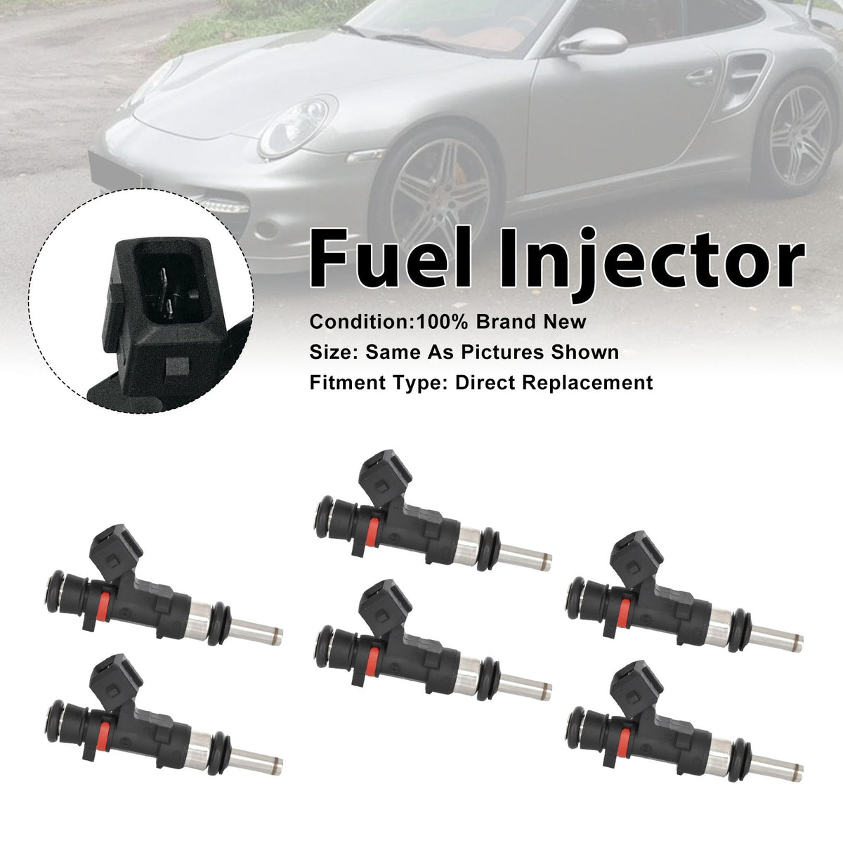 Porsche 911 997 3.6 GT2 RS 2010-2011 0280158123 6PCS Fuel Injector