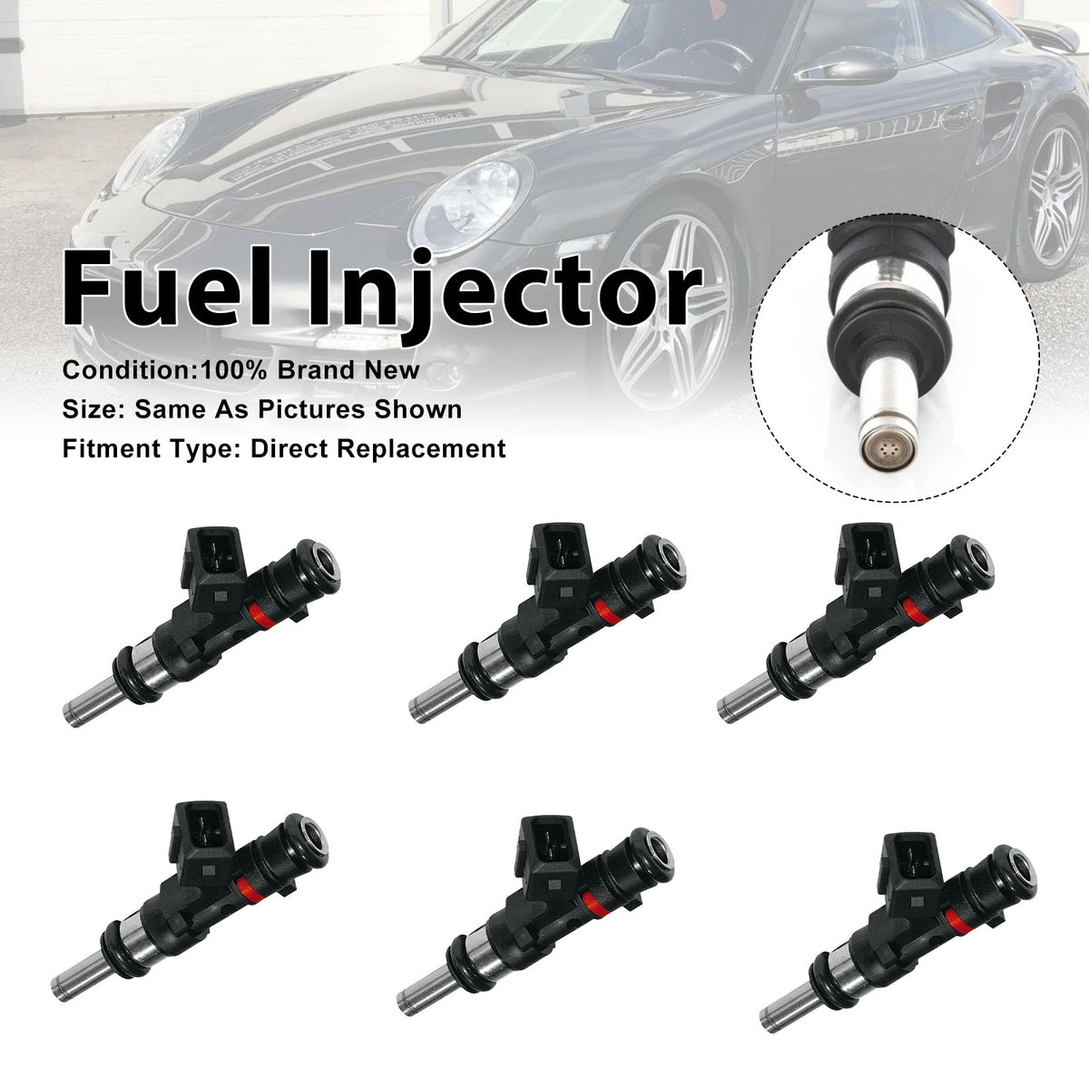 Porsche 911 997 3.6 GT2 RS 2010-2011 0280158123 6PCS Fuel Injector