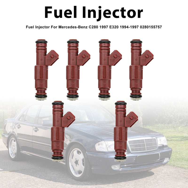 Mercedes-Benz C280 1997 E320 1994-1997 0280155757 6PCS Fuel Injector