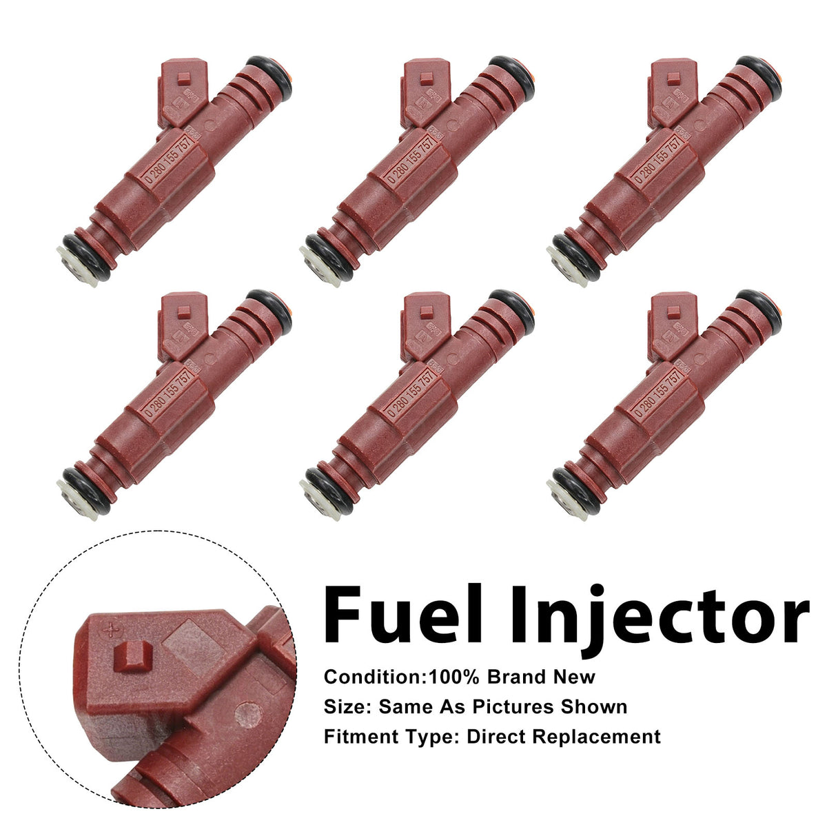 Mercedes-Benz C280 1997 E320 1994-1997 0280155757 6PCS Fuel Injector