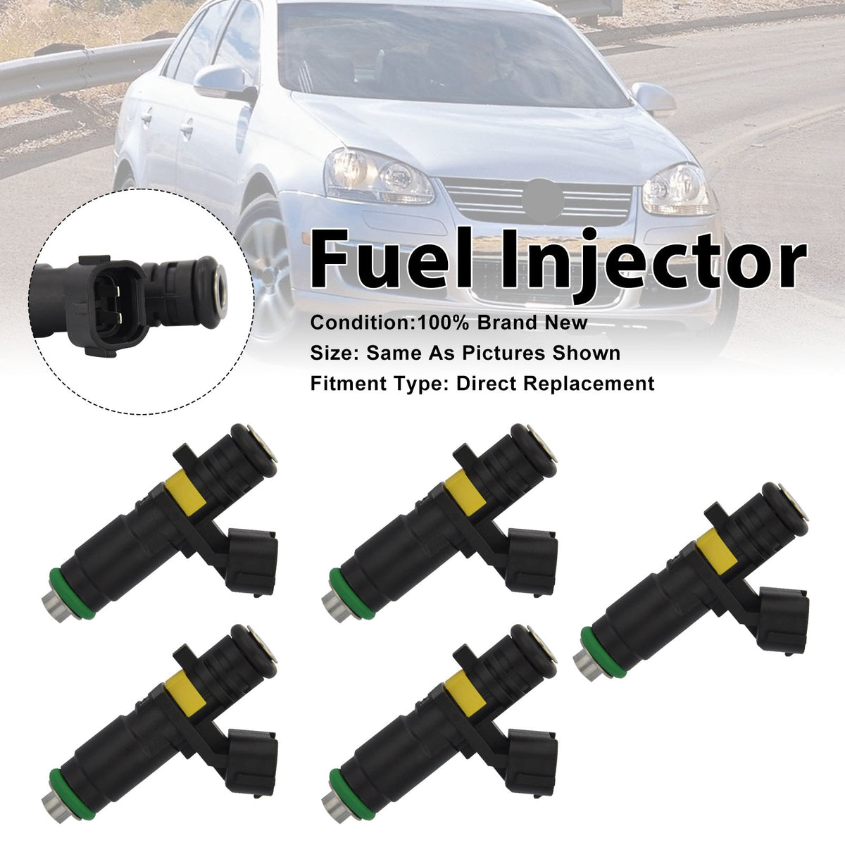 Volkswagen Bora 2.5 2006 Jetta 2005-2006 07K906031B 5Pcs Fuel Injector
