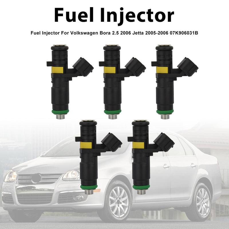 Volkswagen Bora 2.5 2006 Jetta 2005-2006 07K906031B 5Pcs Fuel Injector