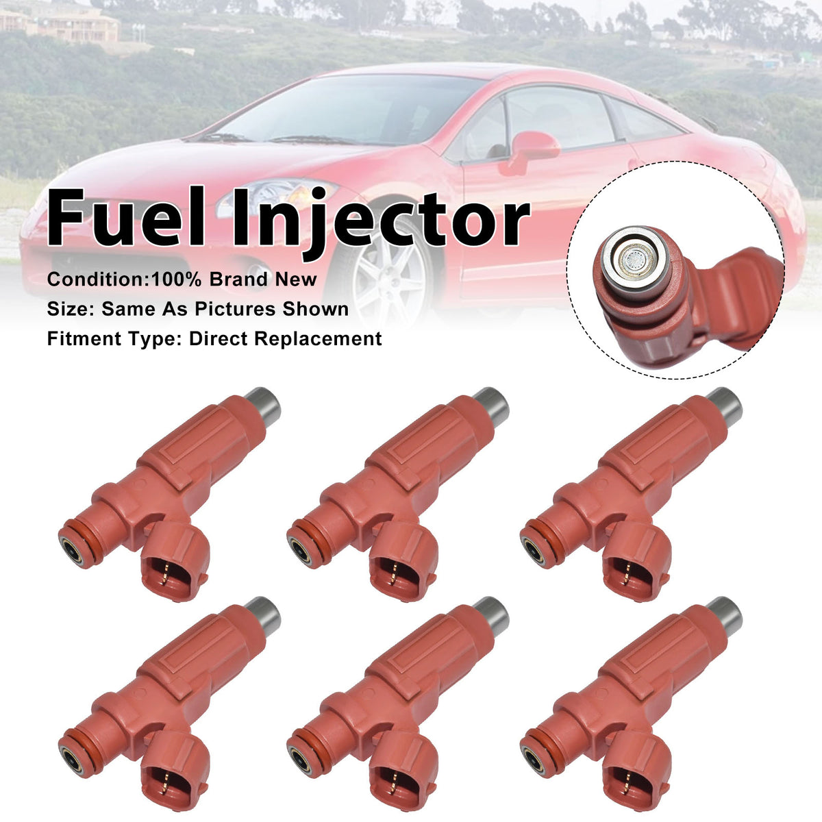 Mitsubishi Eclipse 2006-2012 Endeavor 2004-2010 HDB305F 6PCS Fuel Injector