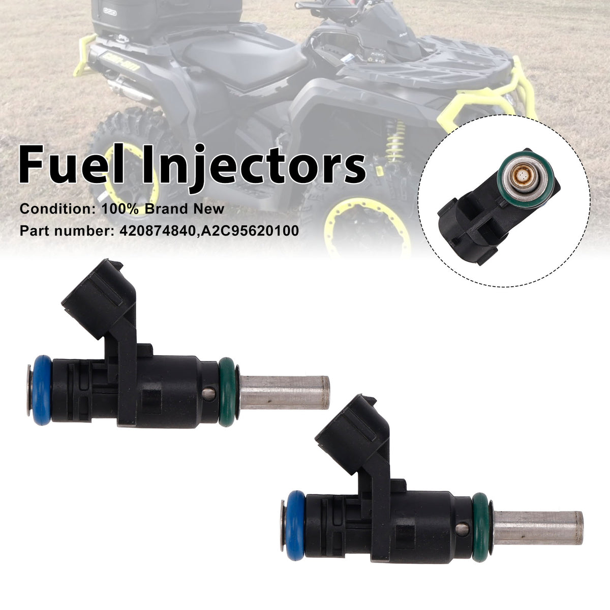 CAN-AM Defender Outlander 2PC 420874840 Fuel Injectors A2C95620100