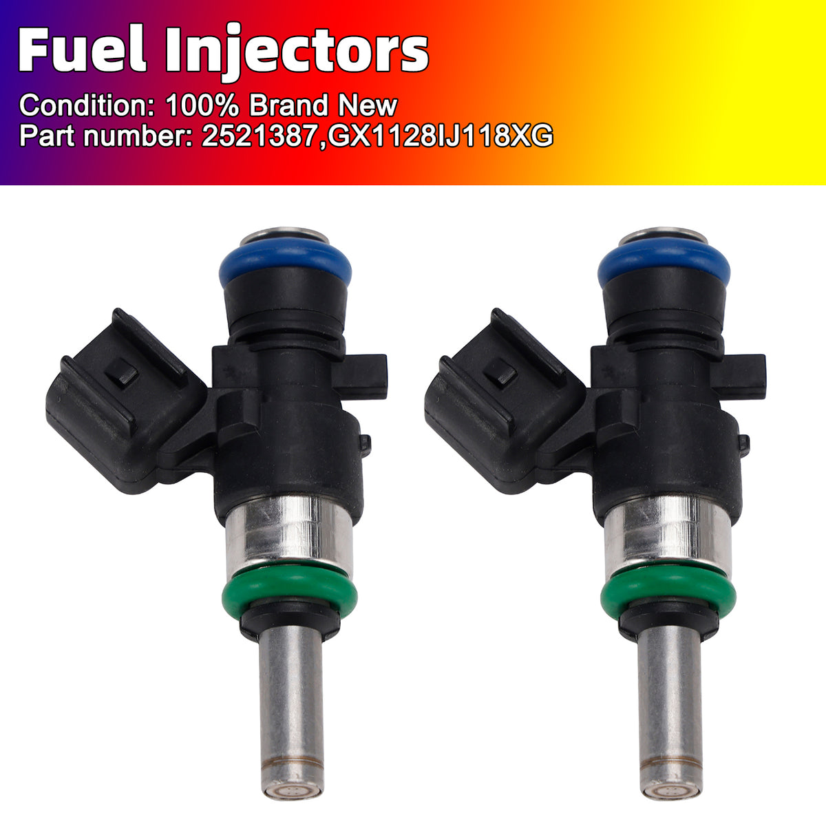 Polaris RZR XP 1000 2017-2026 2PC 2521387 Fuel Injectors GX1128IJ118XG